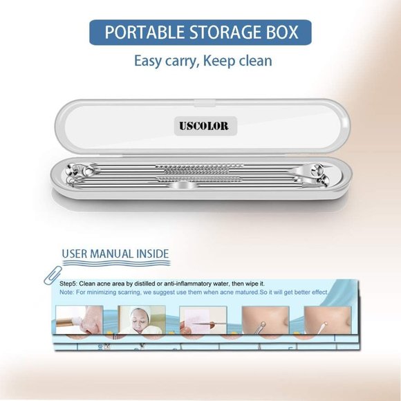 6PCS Dual Heads Blackhead Remover, Pimple Comedone Extractor, Acne Whitehead Ble - Picture 7 of 7